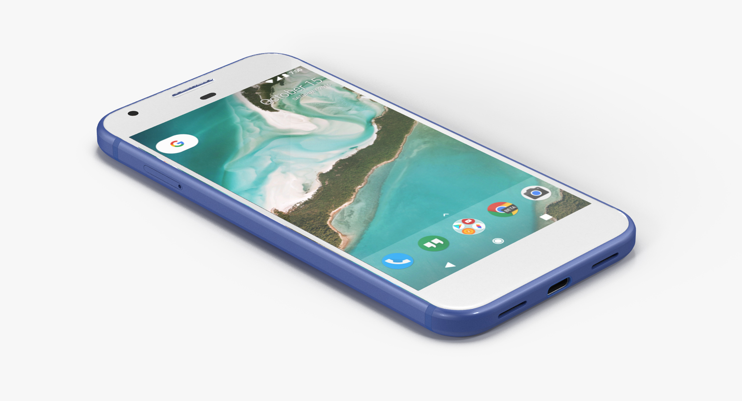 3D Google Pixel XL Phone Really Blue model