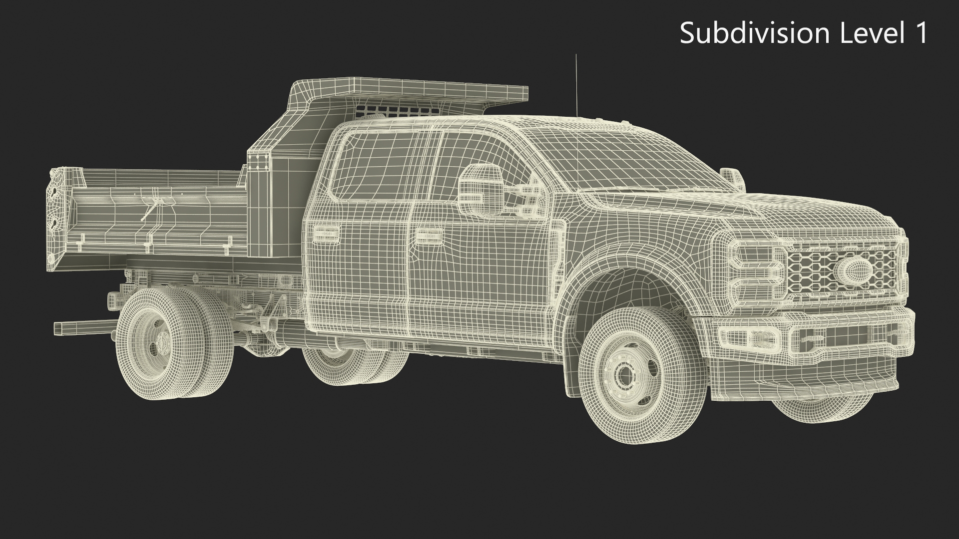 3D Ford Super Duty F550 Dump White 2023