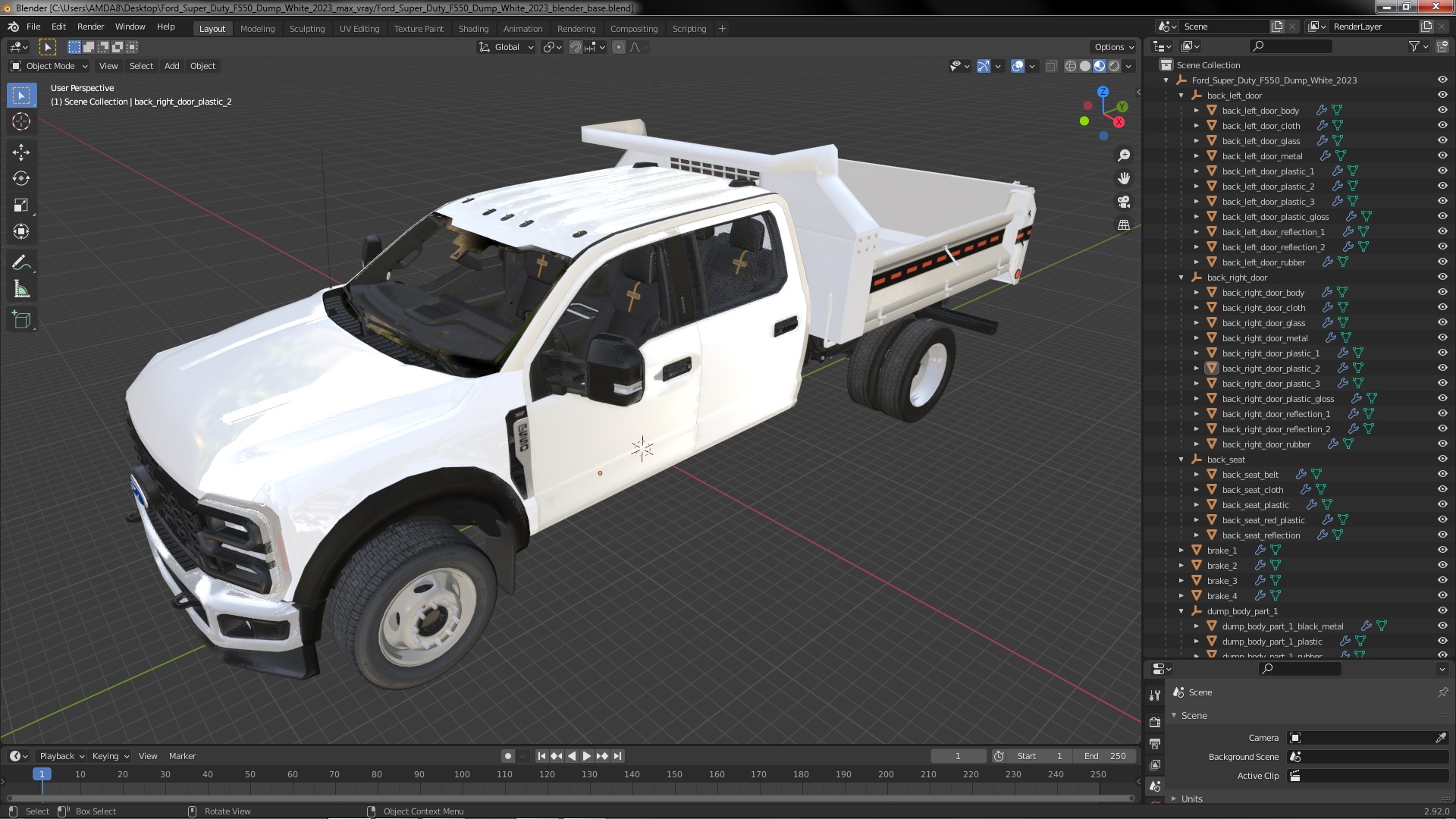 3D Ford Super Duty F550 Dump White 2023