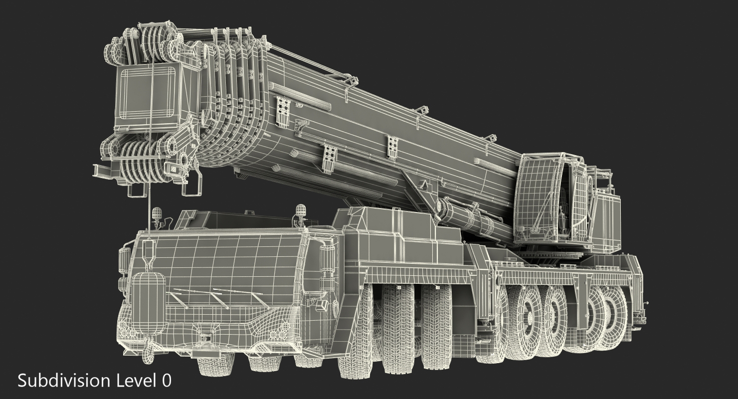 3D model Mobile Crane Liebherr LTM 1450 81 Rigged