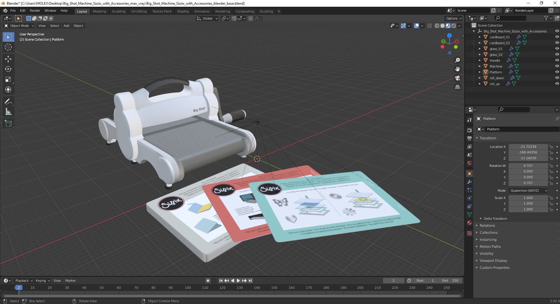 3D model Big Shot Machine Sizzix with Accessories