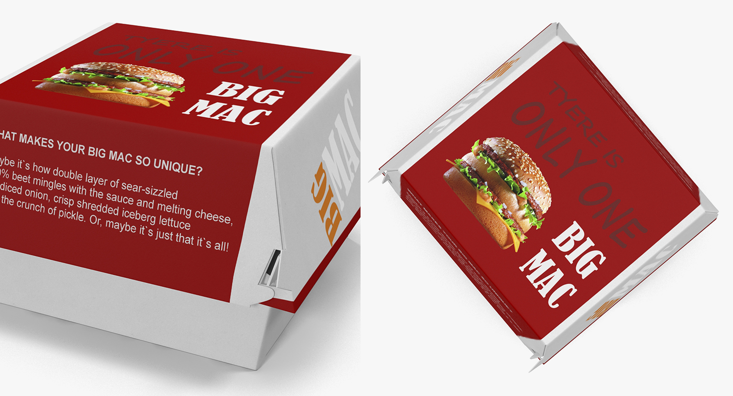 Big Mac Burger and Box 3D