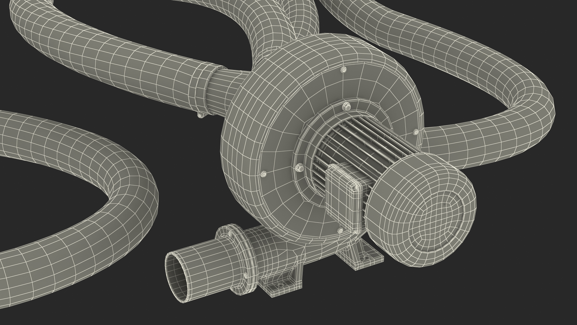 3D model Exhaust Fume Extraction System Twin Duct