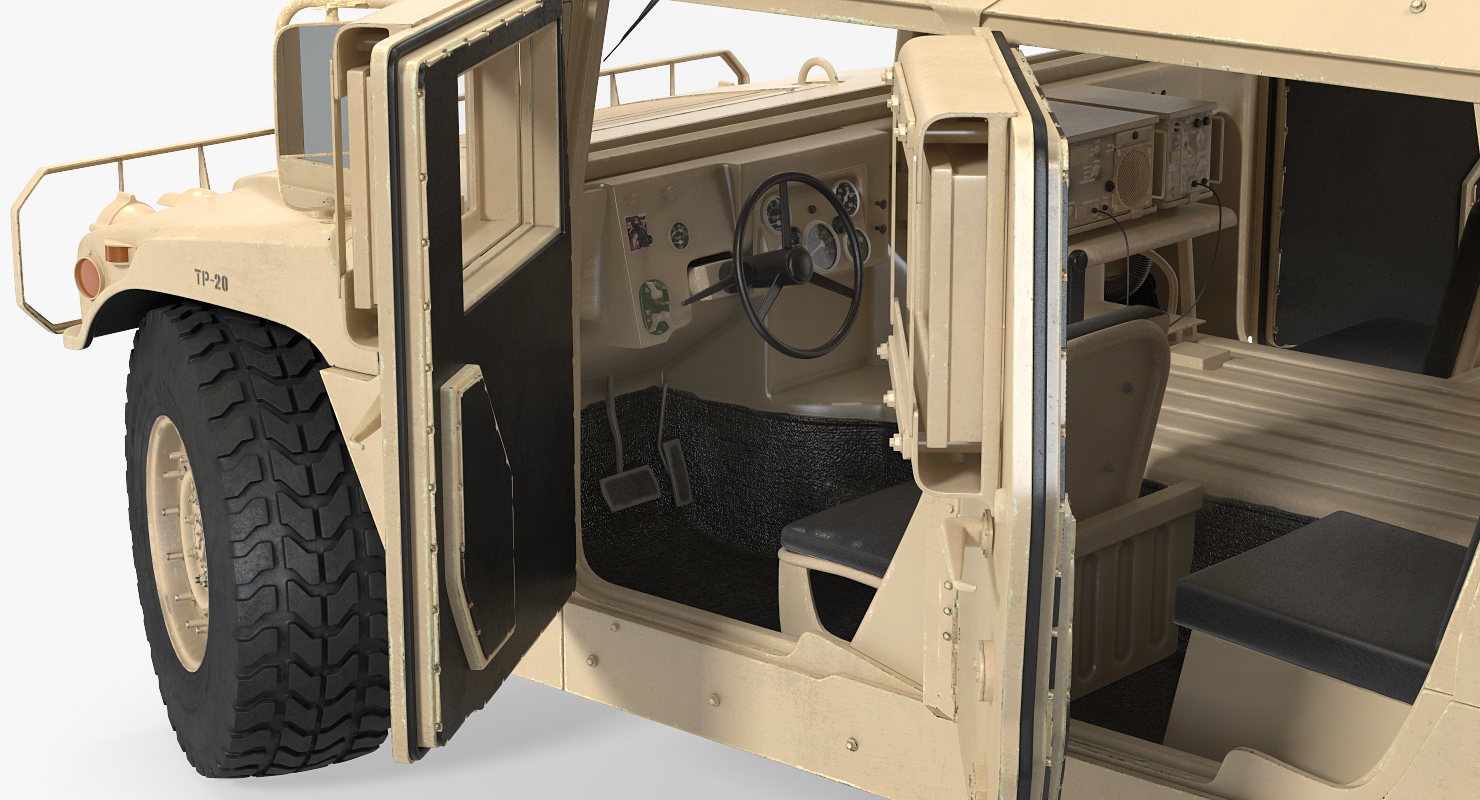 3D model Humvee M1151 Enhanced Armament Carrier Desert