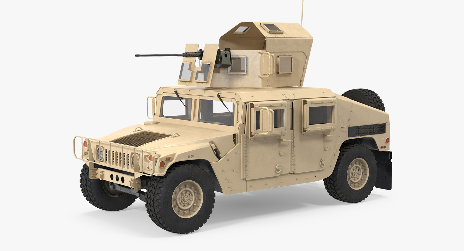 3D model Humvee M1151 Enhanced Armament Carrier Desert