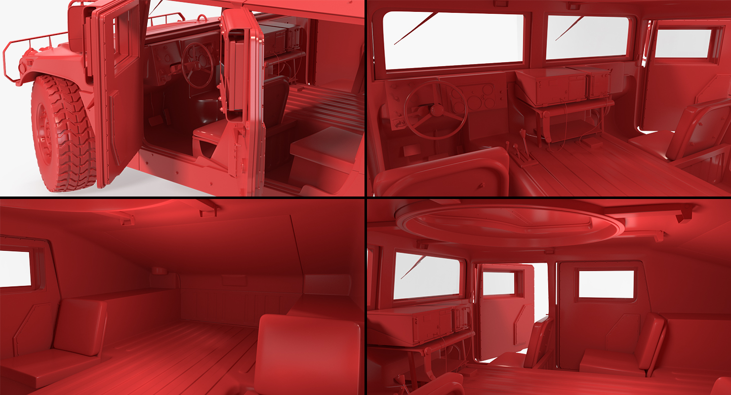 3D model Humvee M1151 Enhanced Armament Carrier Desert