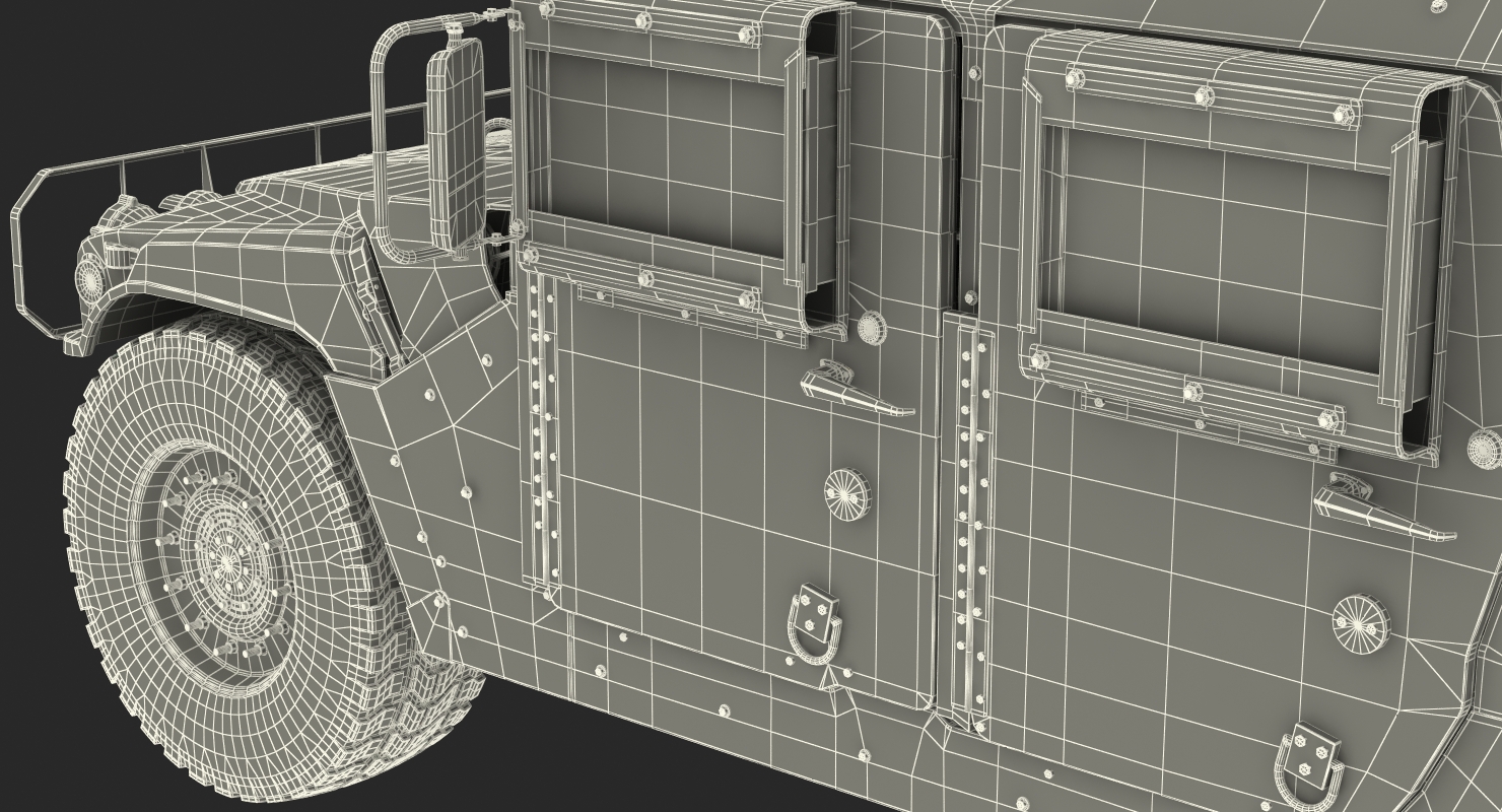 3D model Humvee M1151 Enhanced Armament Carrier Desert