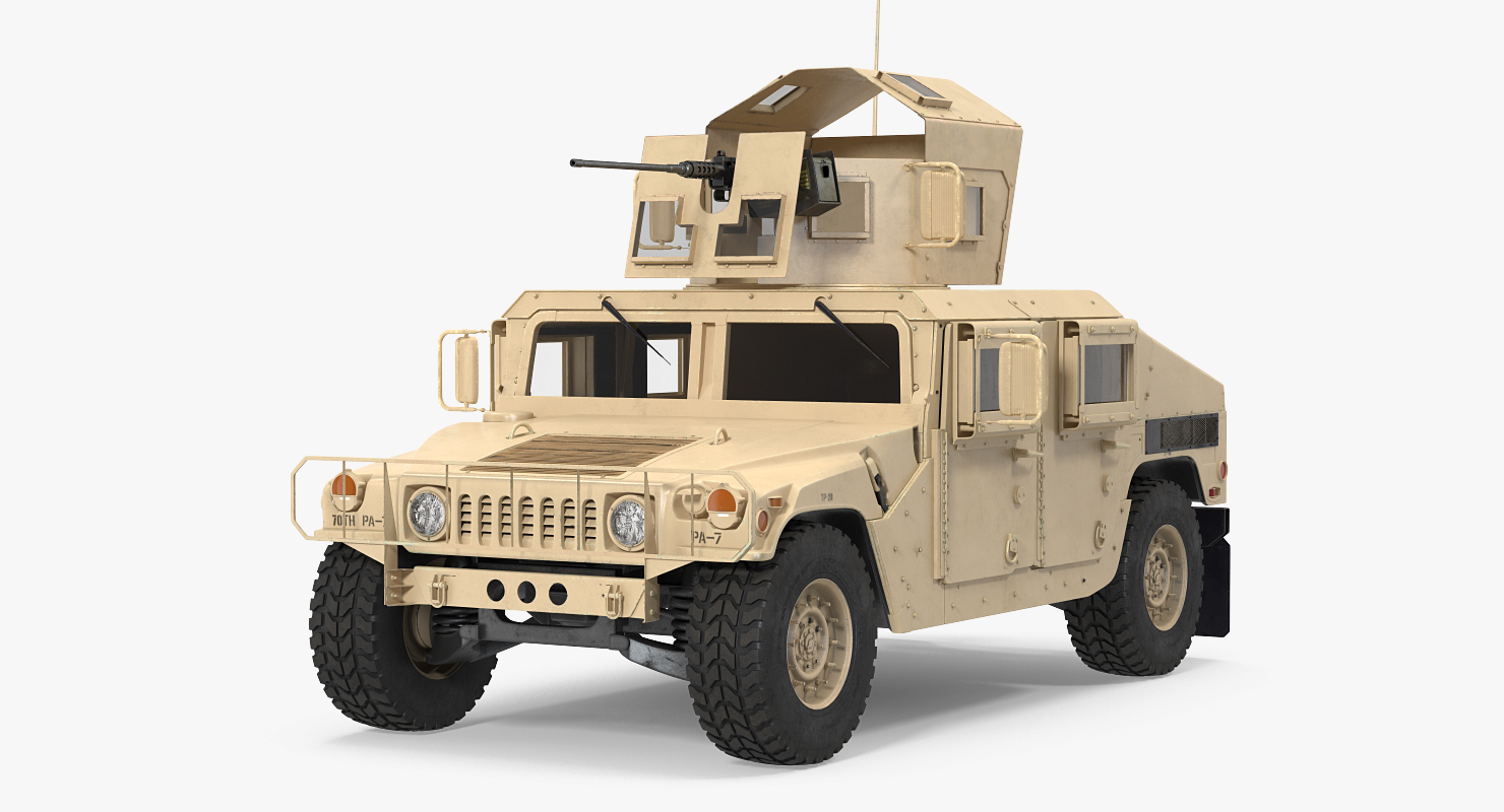 3D model Humvee M1151 Enhanced Armament Carrier Desert