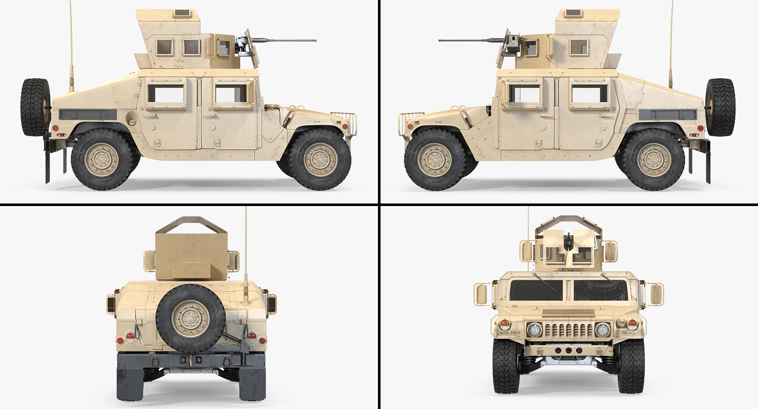 3D model Humvee M1151 Enhanced Armament Carrier Desert