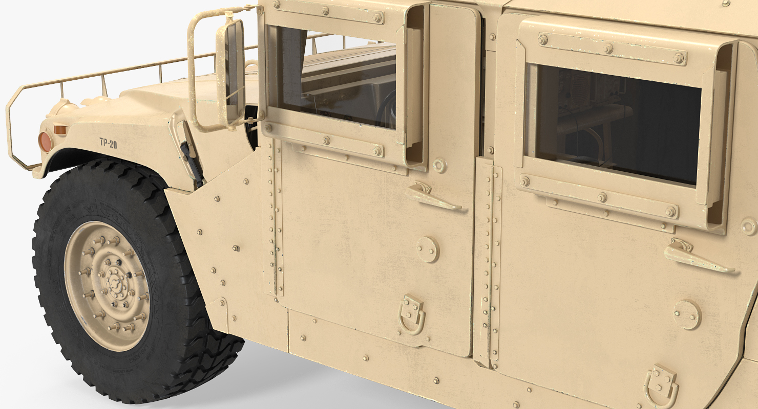 3D model Humvee M1151 Enhanced Armament Carrier Desert