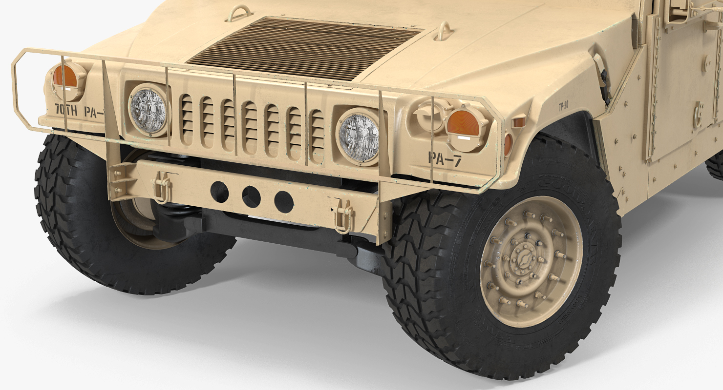 3D model Humvee M1151 Enhanced Armament Carrier Desert