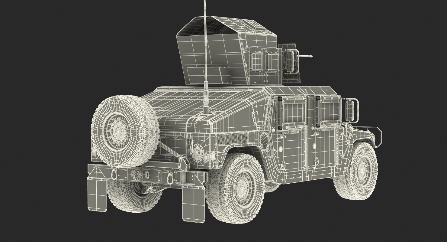 3D model Humvee M1151 Enhanced Armament Carrier Desert