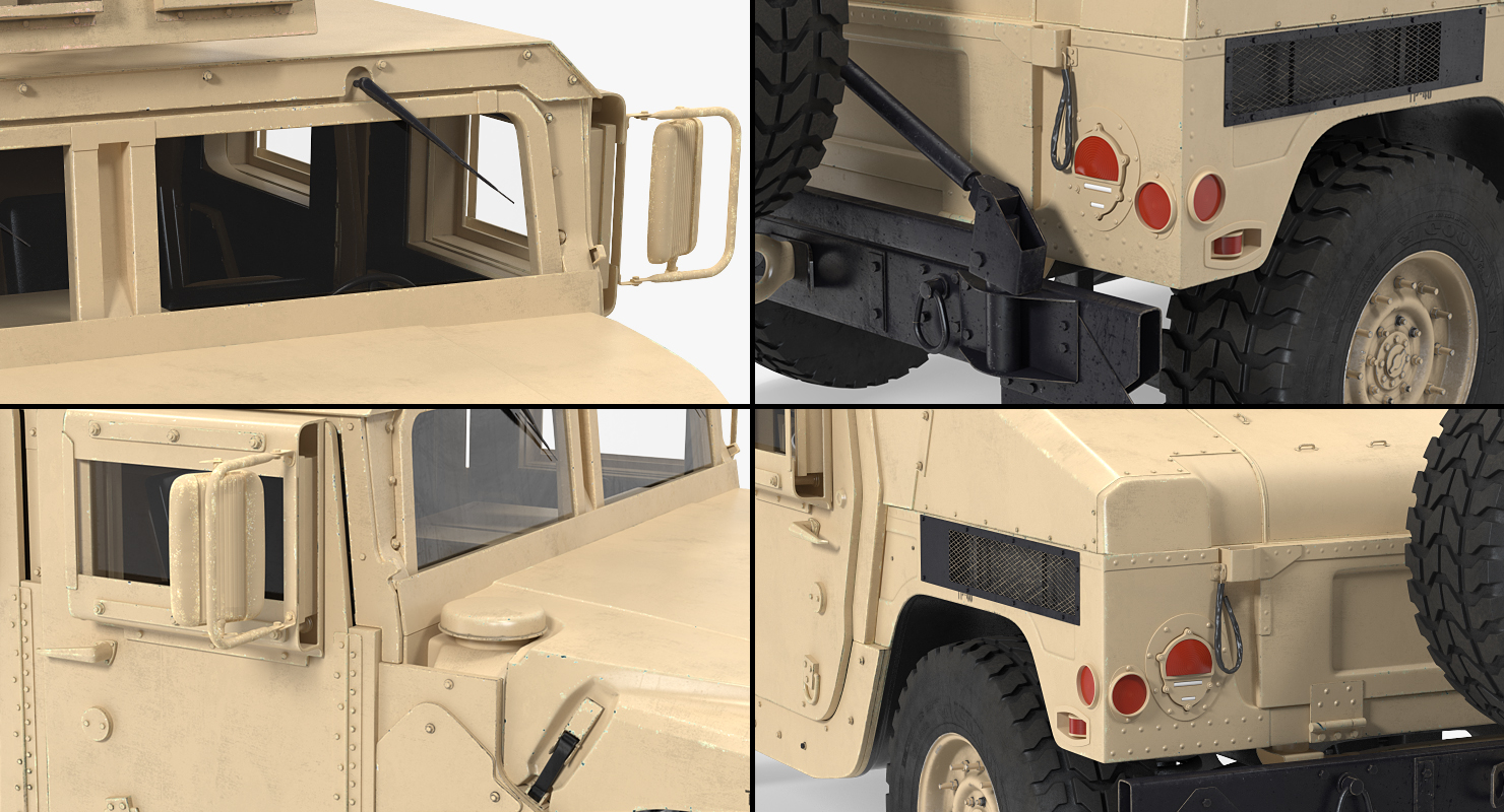 3D model Humvee M1151 Enhanced Armament Carrier Desert