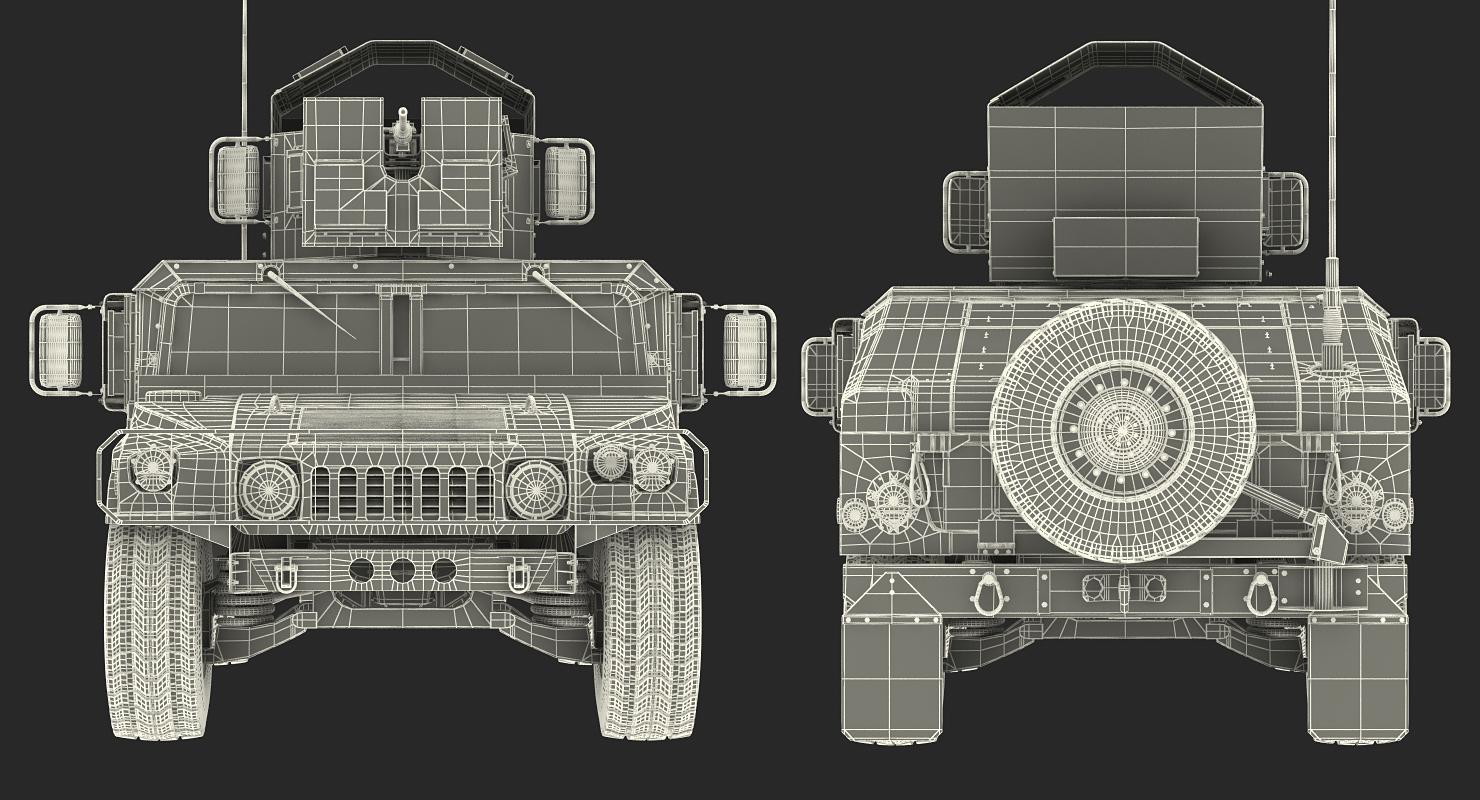 3D model Humvee M1151 Enhanced Armament Carrier Desert