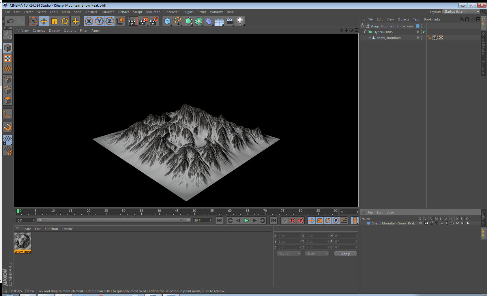 Sharp Mountain Snow Peak 3D model