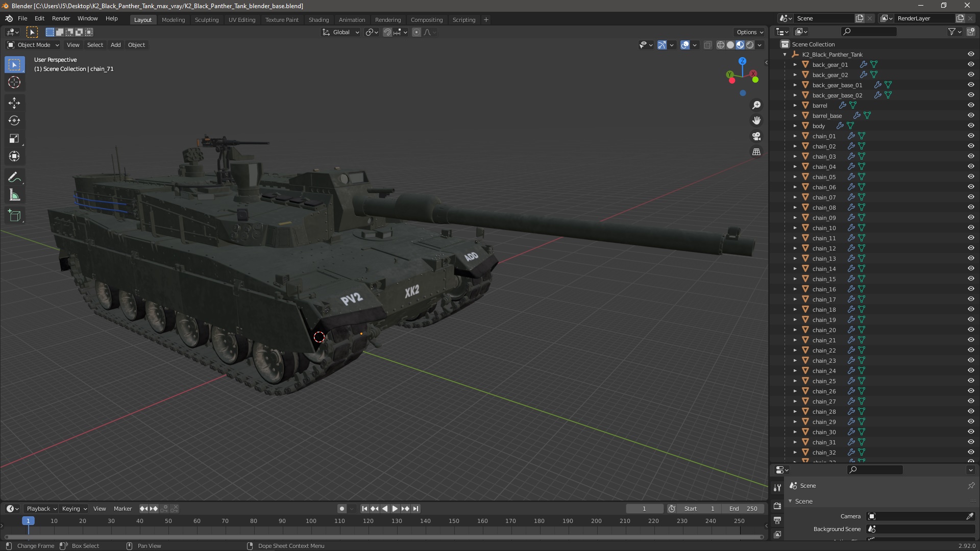 3D K2 Black Panther Tank