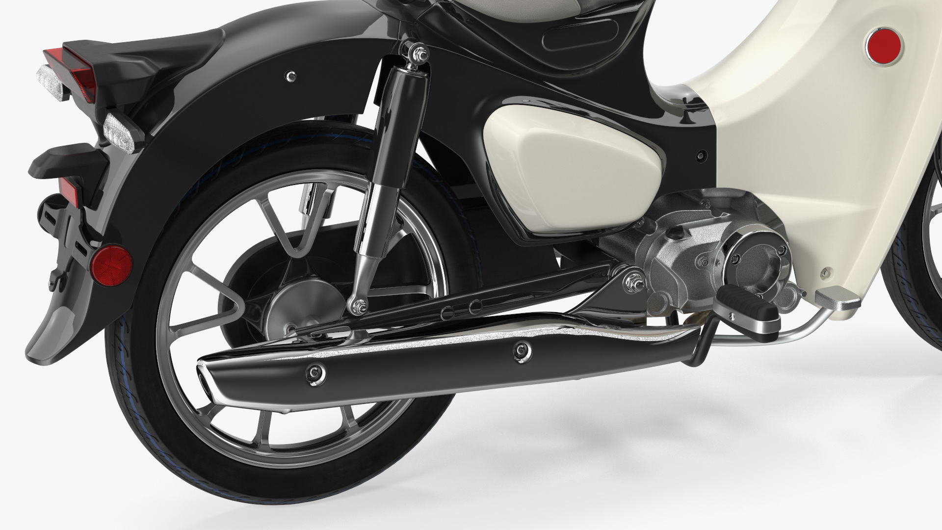 3D Vintage Scooter Black Rigged model