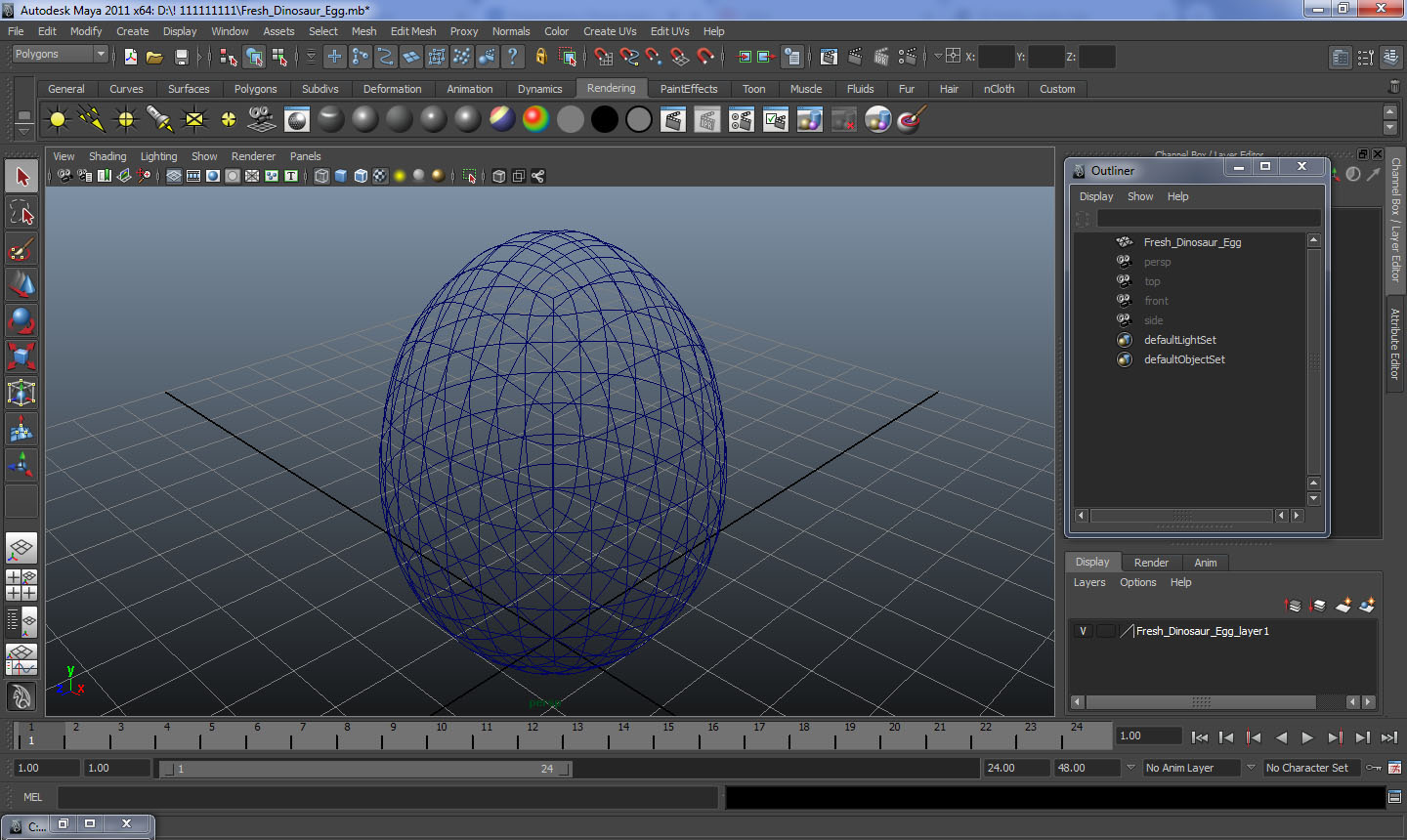 3D Fresh Dinosaur Egg model