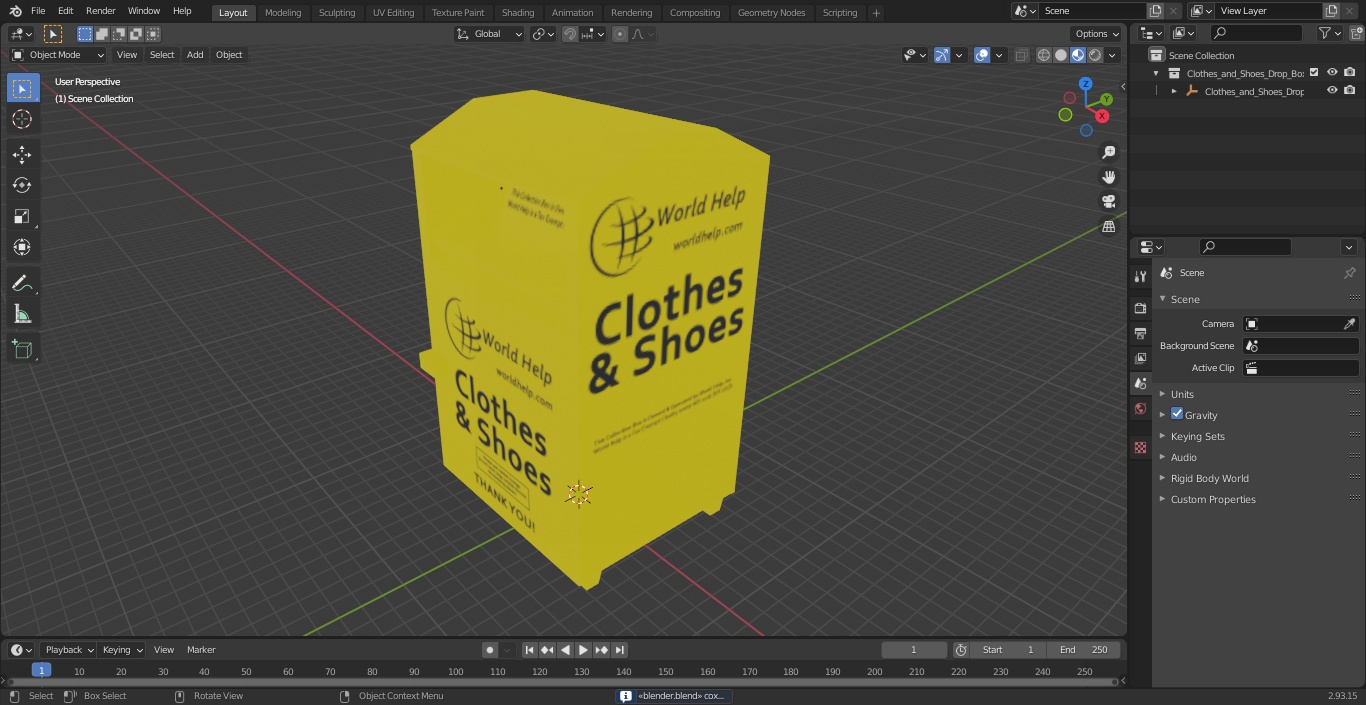 3D Clothes and Shoes Drop Box