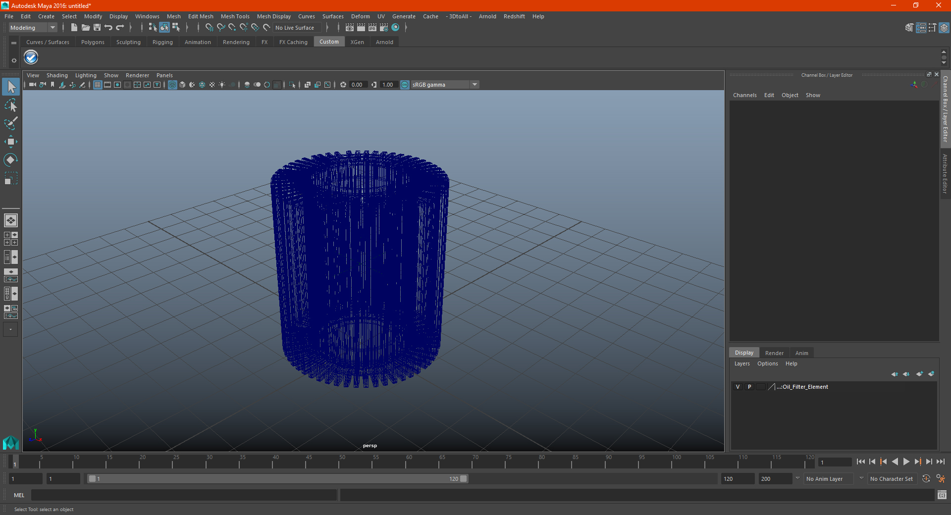 3D Oil Filter Element model