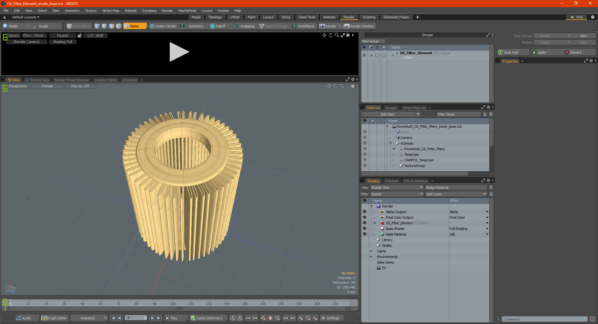 3D Oil Filter Element model