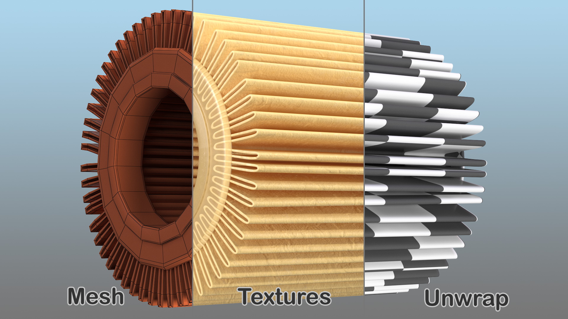 3D Oil Filter Element model