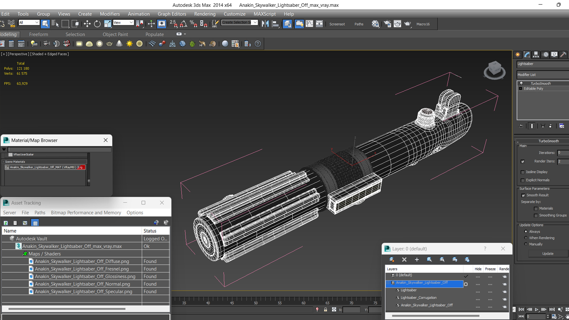 3D Anakin Skywalker Lightsaber Off