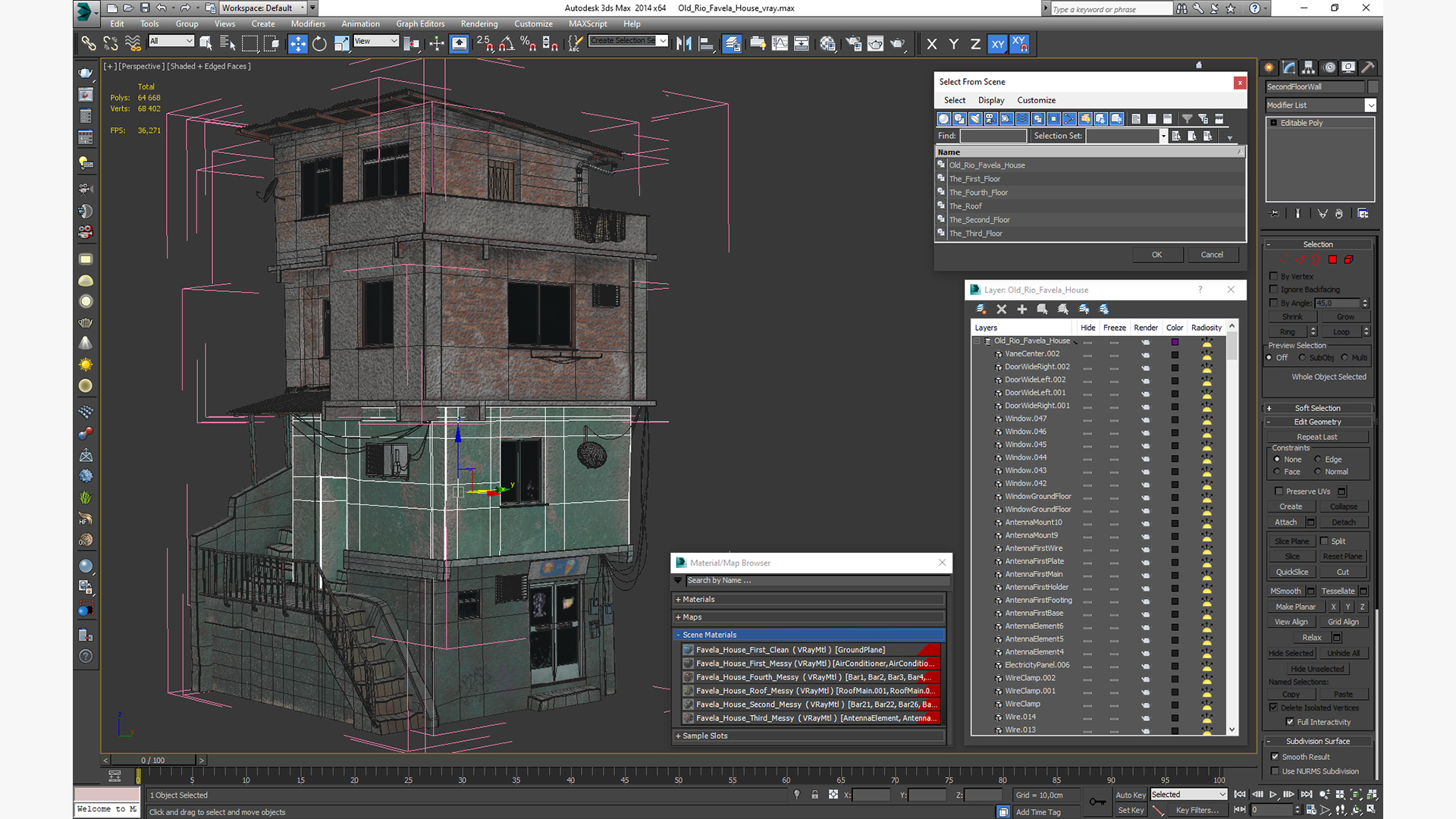 3D model Old Rio Favela House