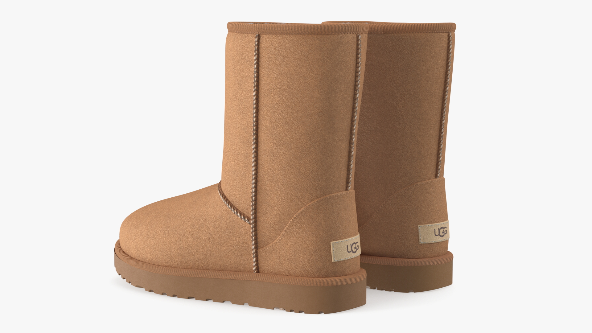 3D model Womens Short Boots UGG Australia Fur Chestnut