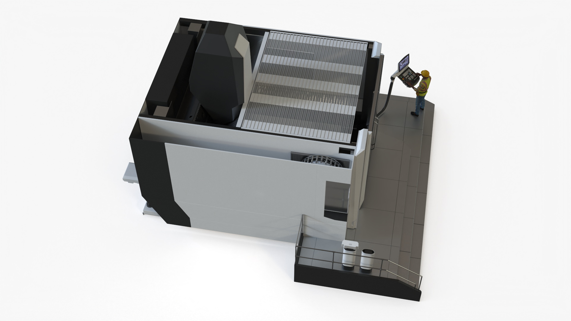 3D model DMU 200 Gantry CNC Machine with Operator