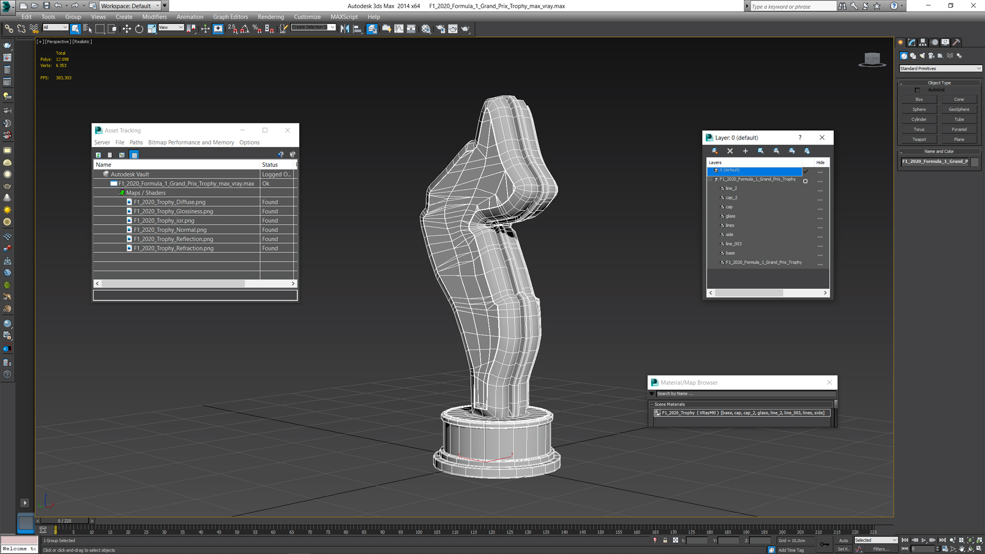 3D model F1 2020 Formula 1 Grand Prix Trophy