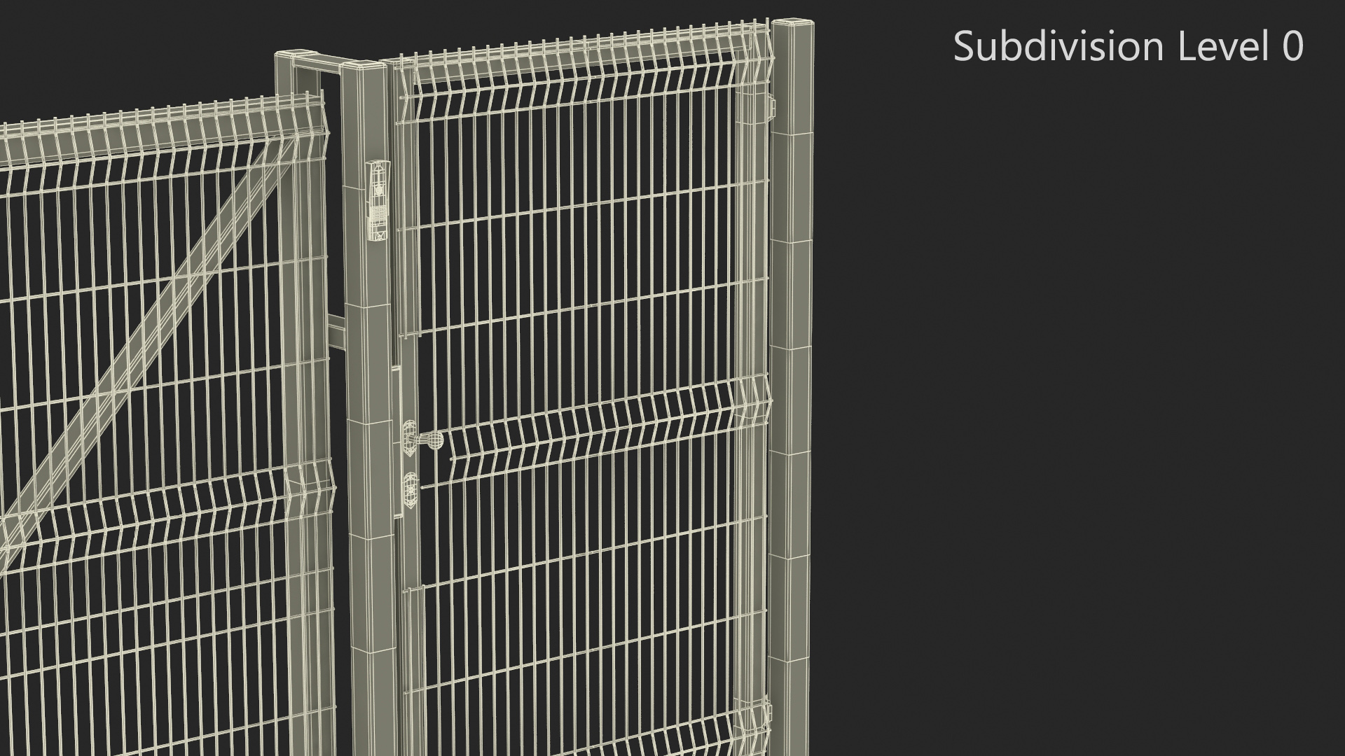 3D model Industrial Rolling Gates with Fence