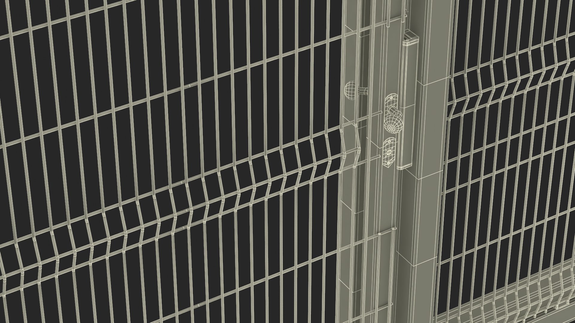 3D model Industrial Rolling Gates with Fence