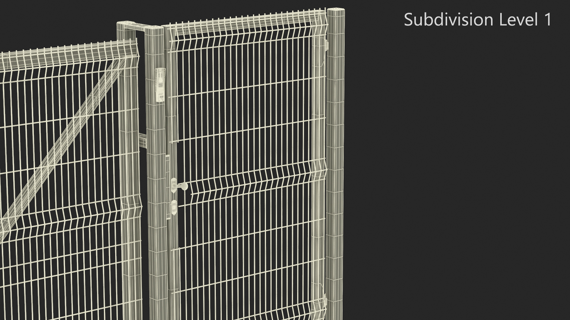 3D model Industrial Rolling Gates with Fence