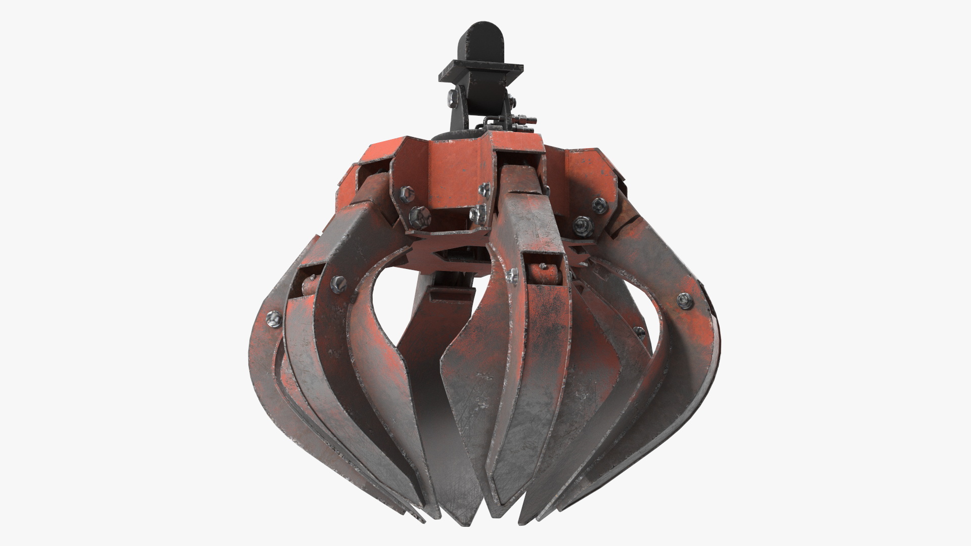 Hydraulic Scrap Grapple Old Rigged 3D model