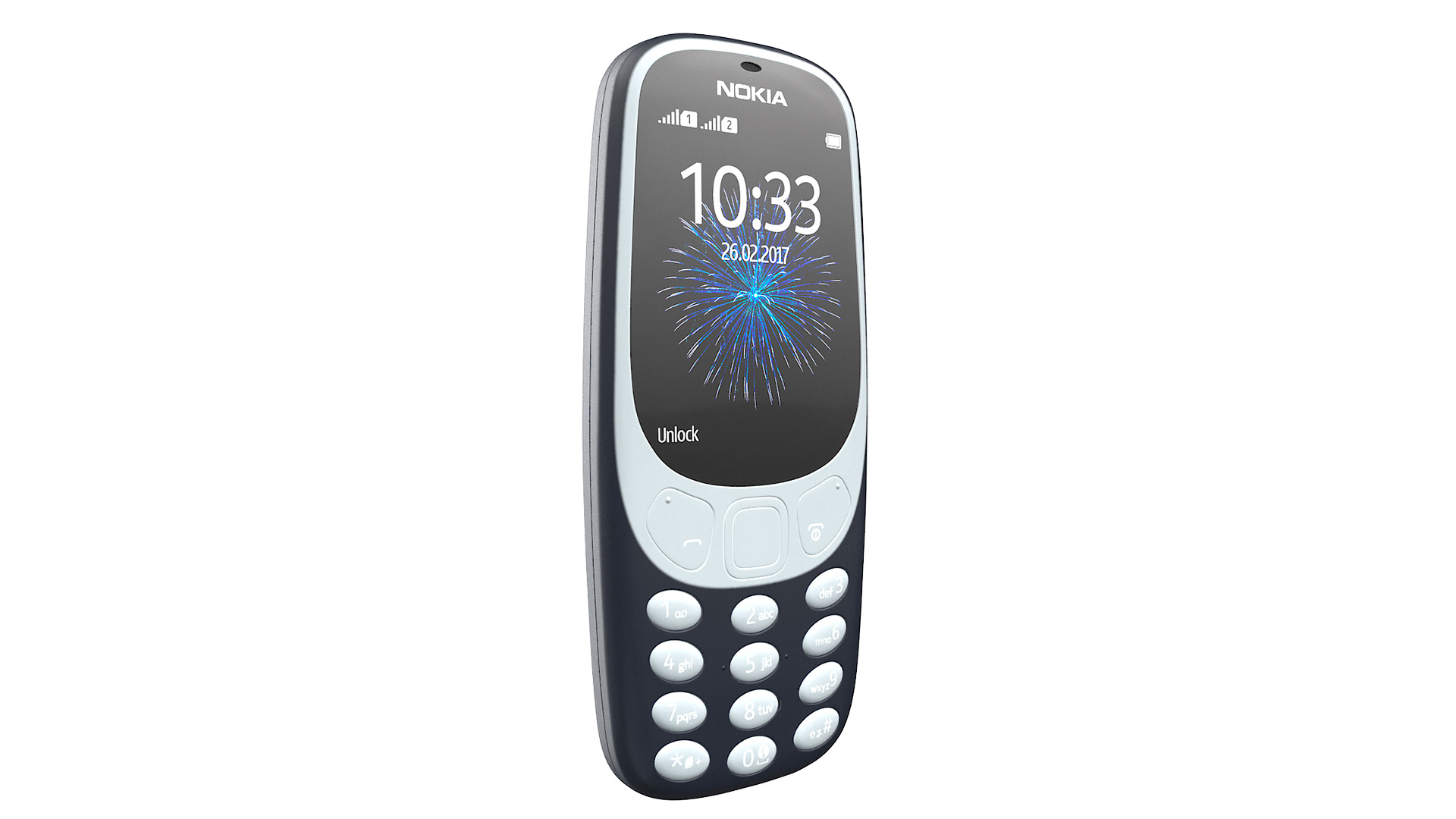 Blue Nokia 3310 New Lights On 3D model