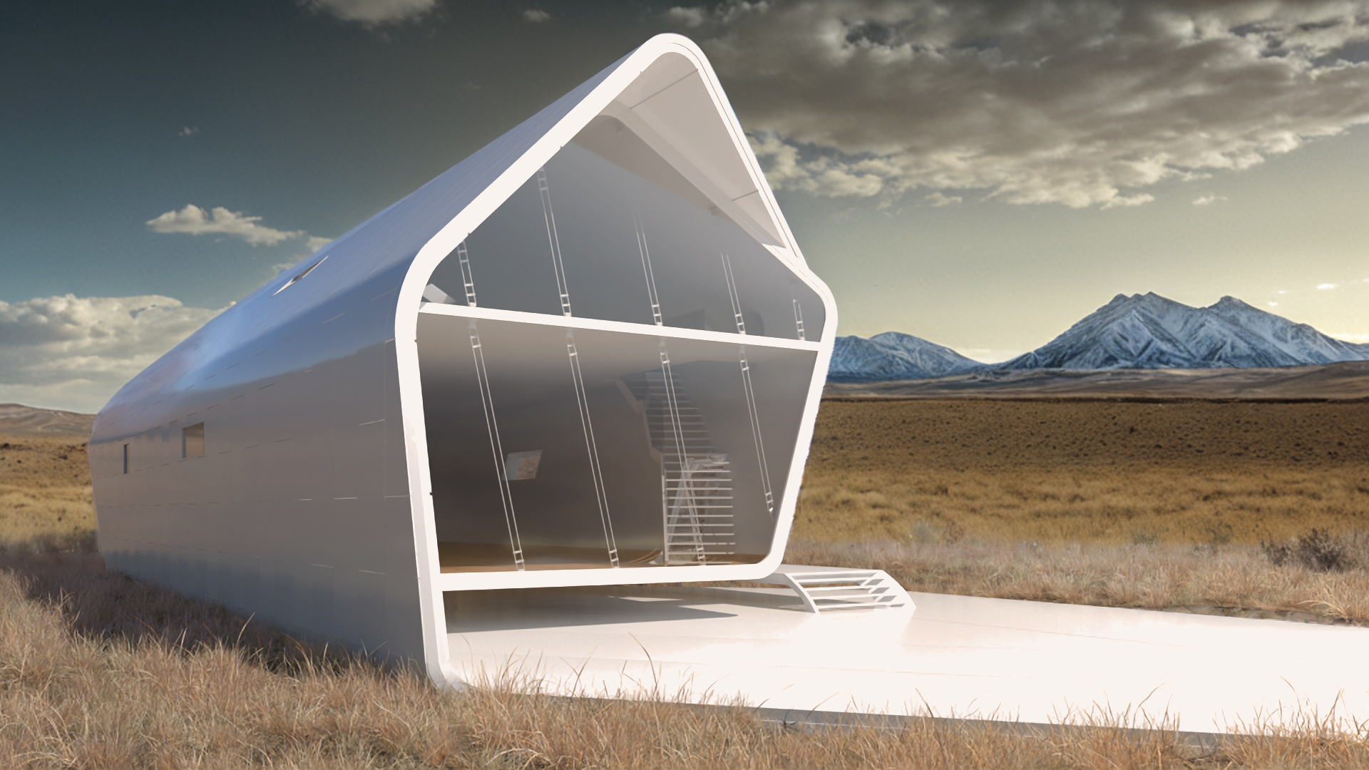 Futuristic House Happy Future 3D model