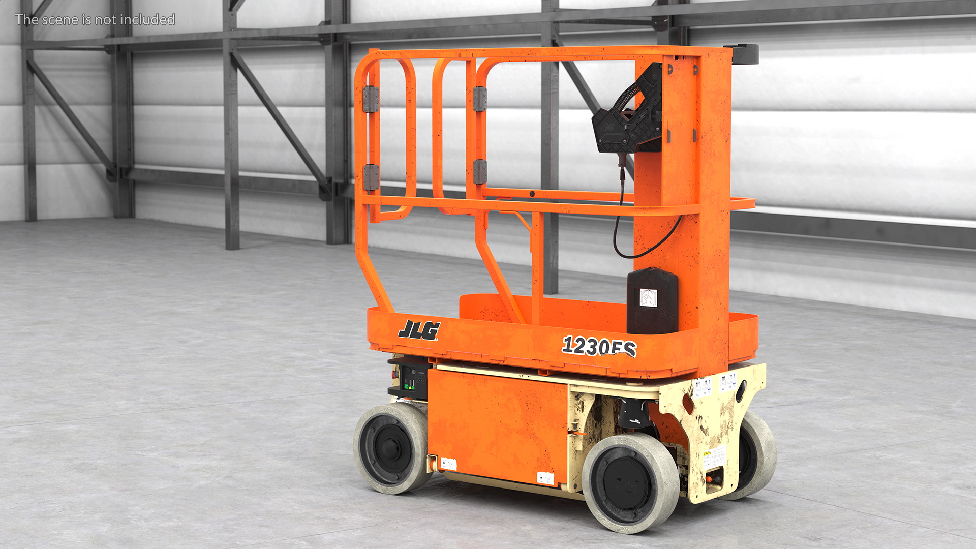 JLG 1230ES Vertical Mast Lift Folded Dirty 3D