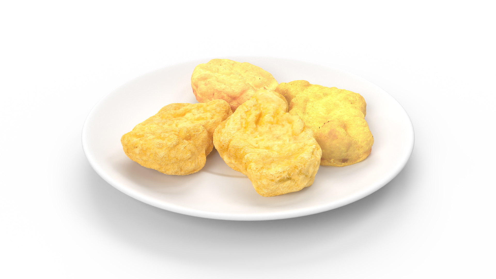 Nuggets on White Plate 3D