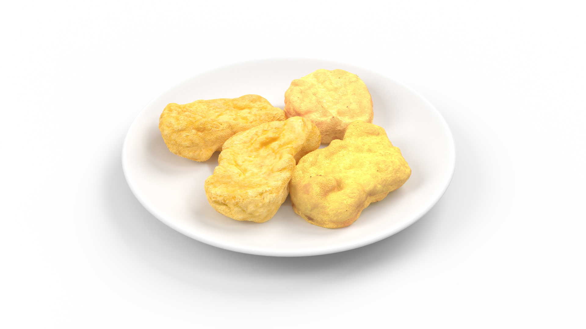 Nuggets on White Plate 3D