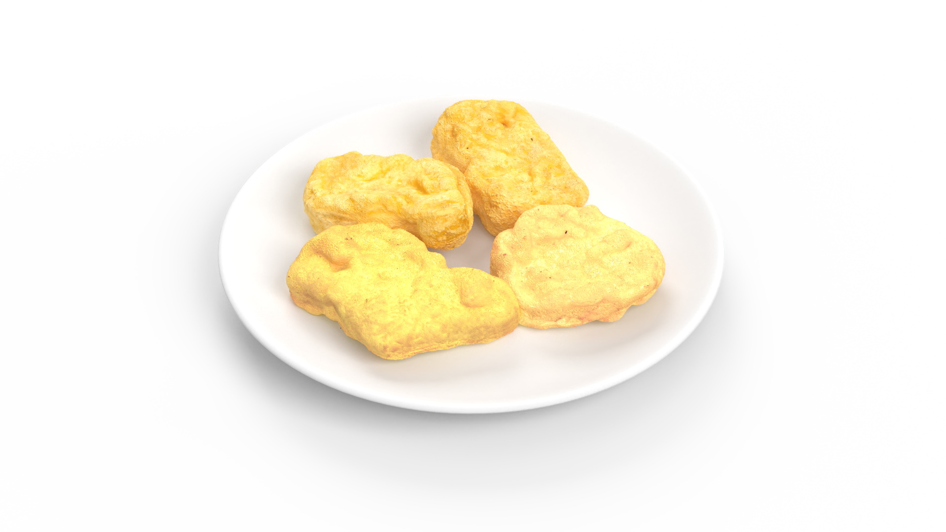 Nuggets on White Plate 3D