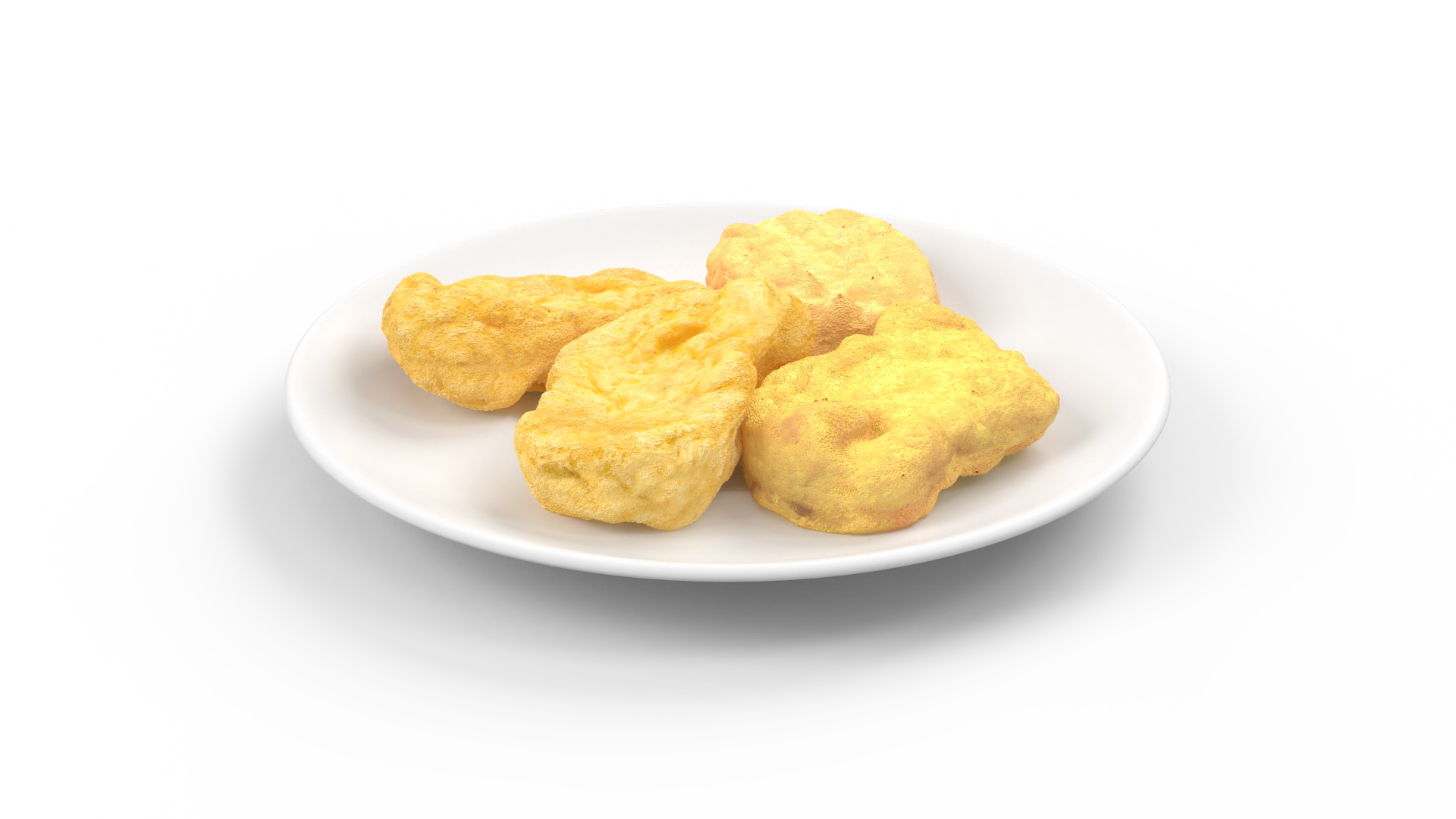 Nuggets on White Plate 3D