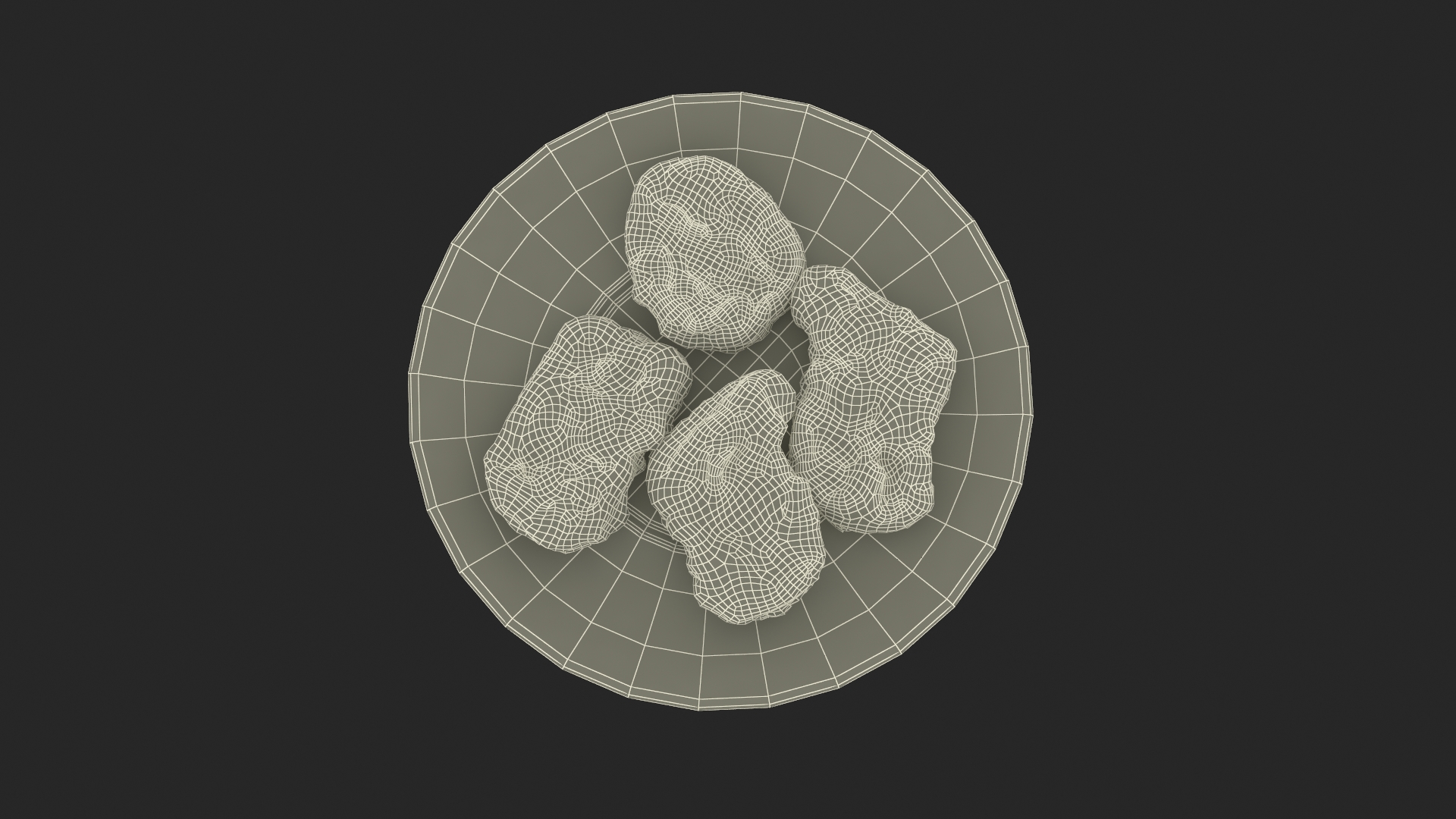 Nuggets on White Plate 3D