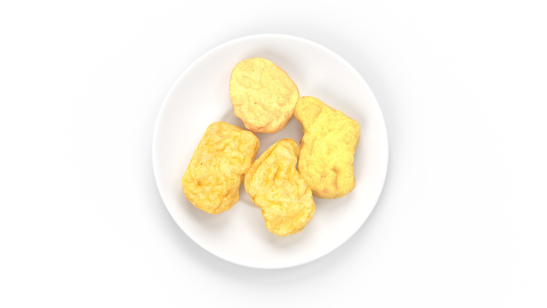 Nuggets on White Plate 3D