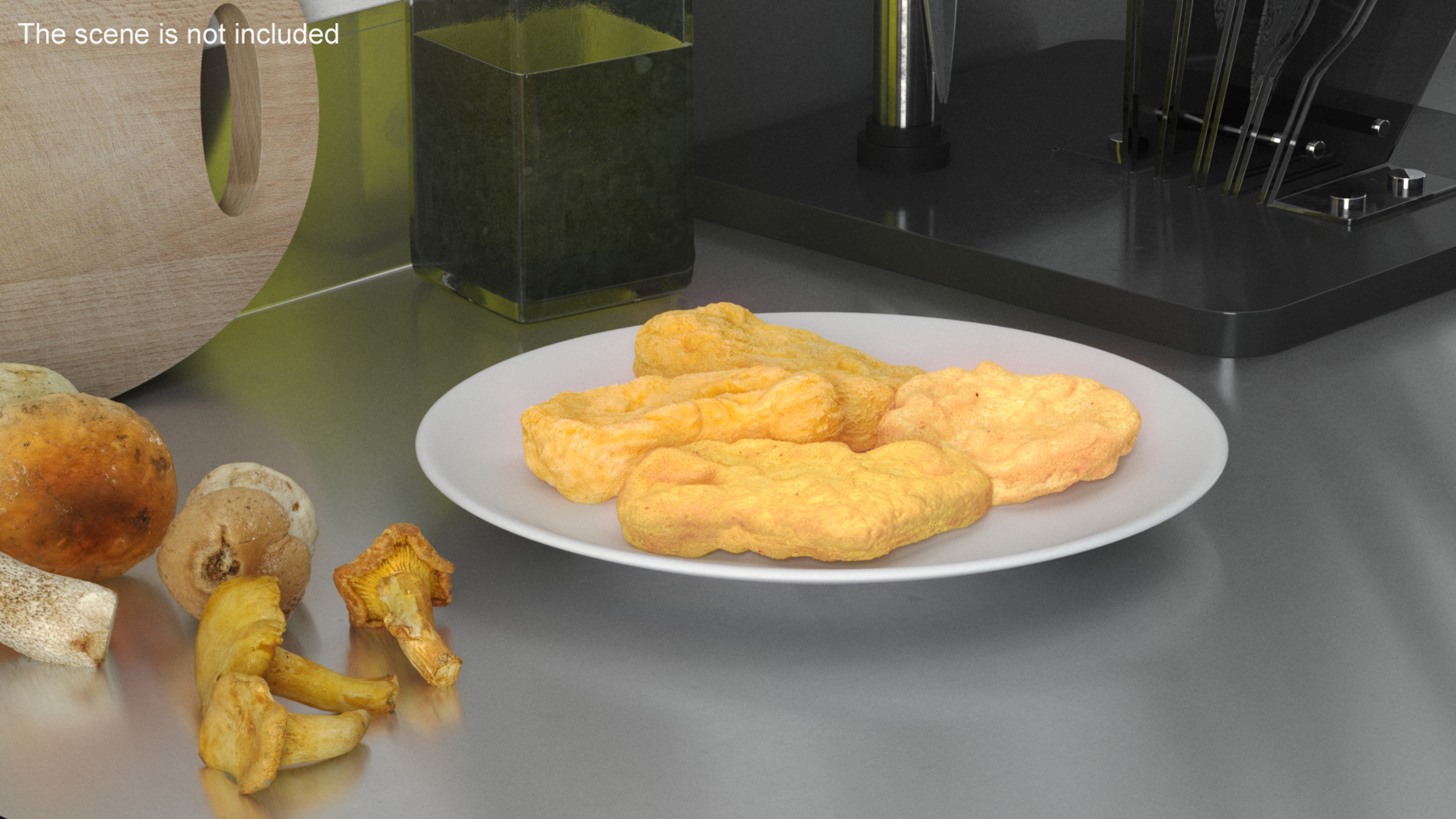 Nuggets on White Plate 3D