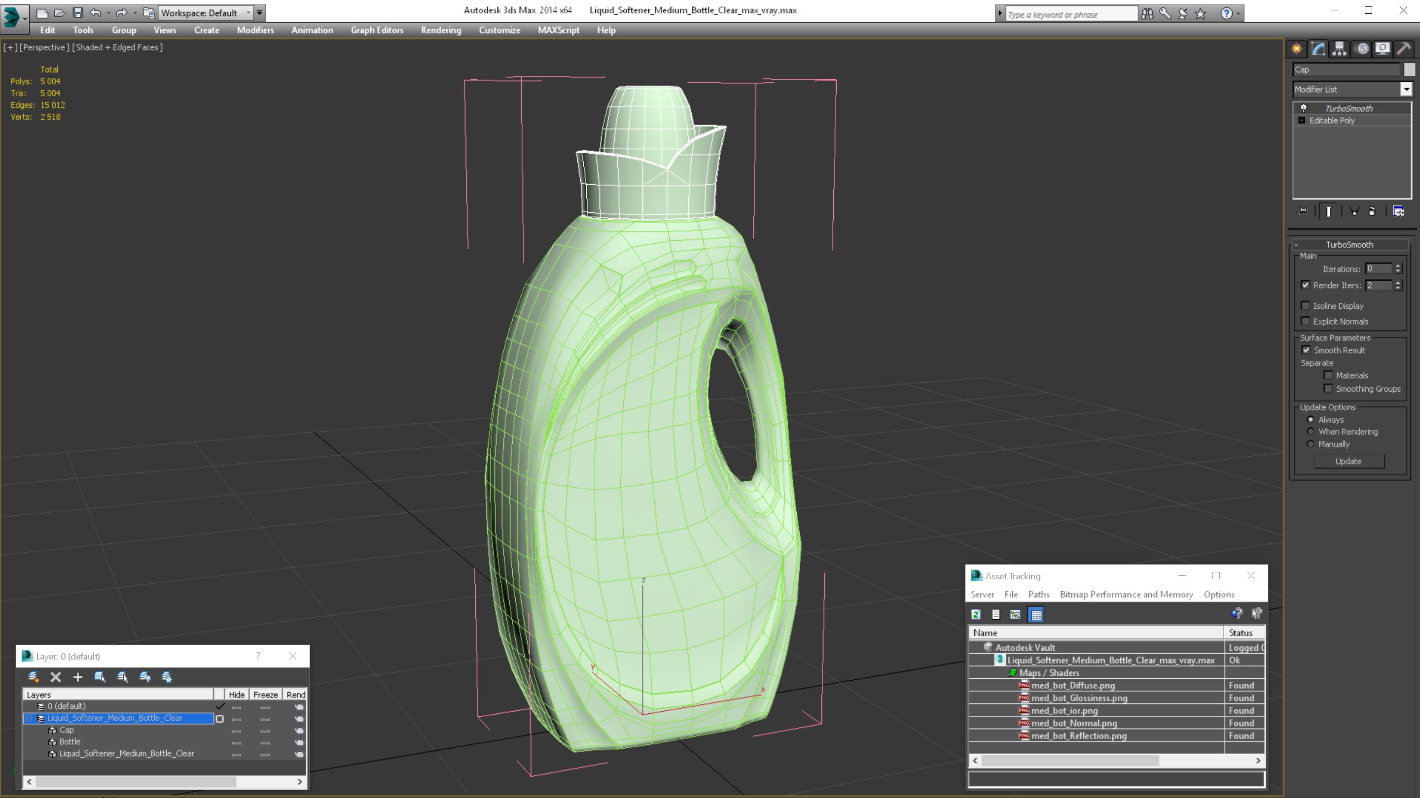 3D model Liquid Softener Medium Bottle Clear