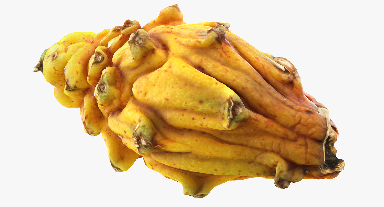 3D Yellow Dragonfruit model