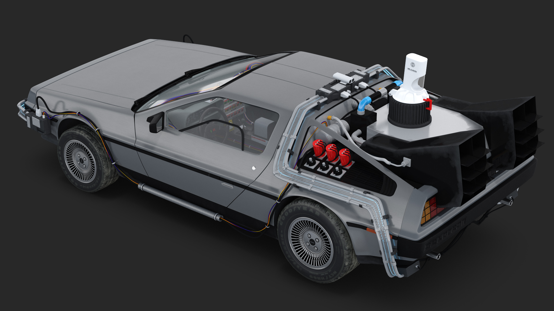 3D DeLorean DMC-12 Time Machine model