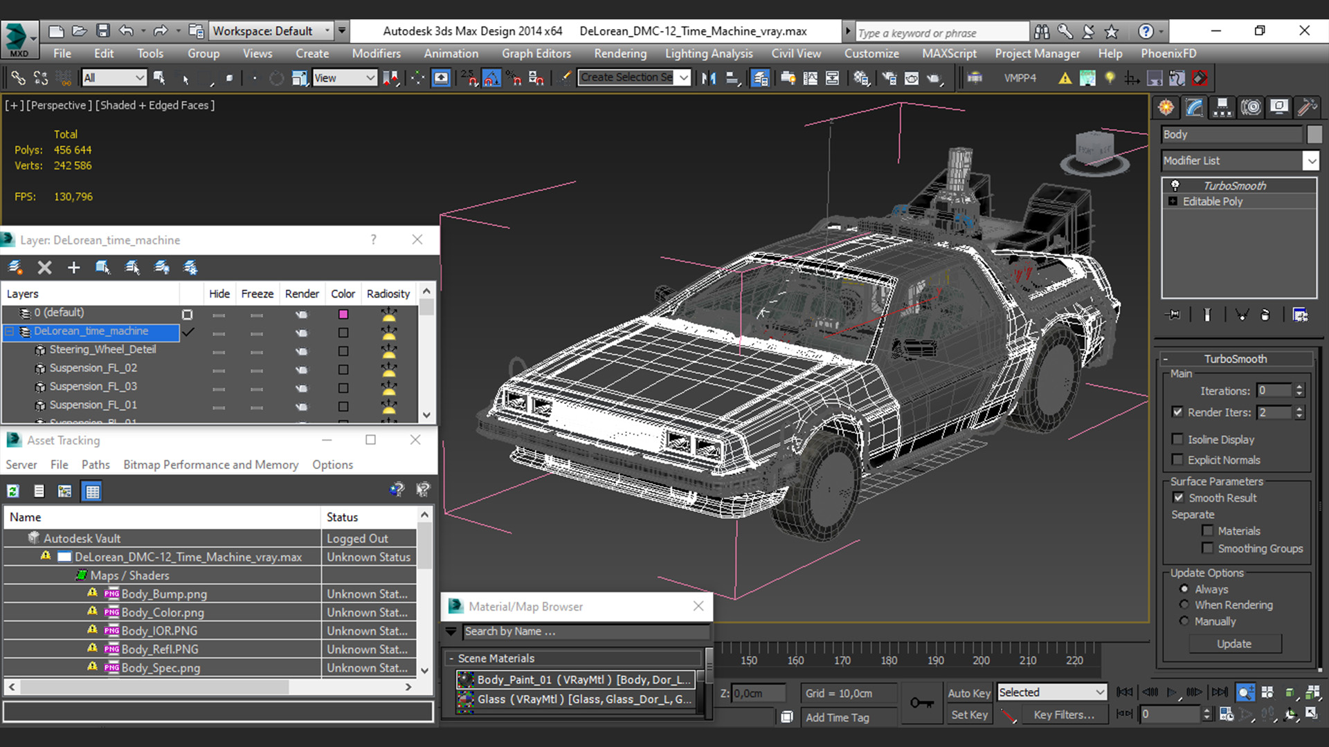 3D DeLorean DMC-12 Time Machine model