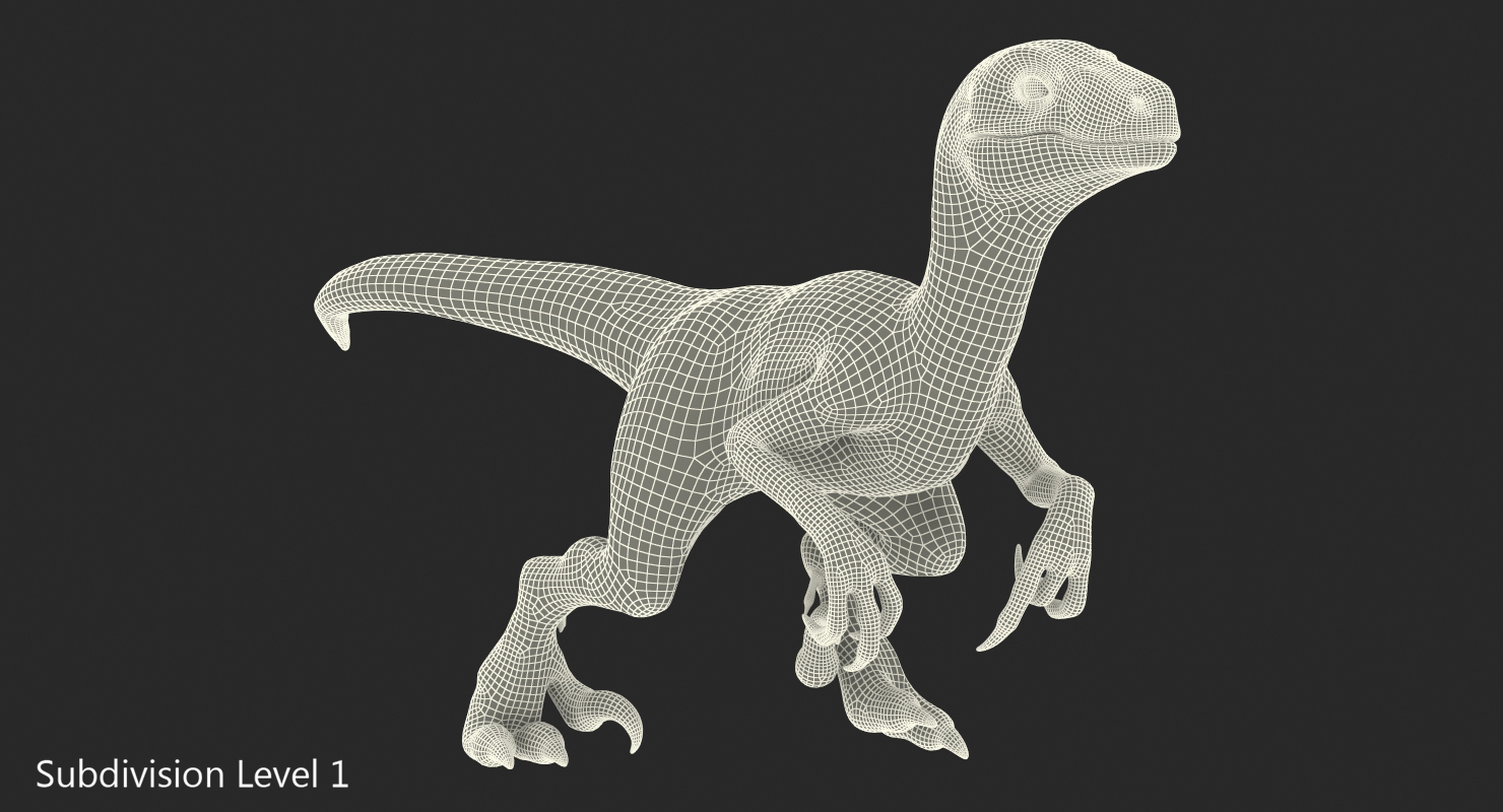 3D model Velociraptor Walking Pose